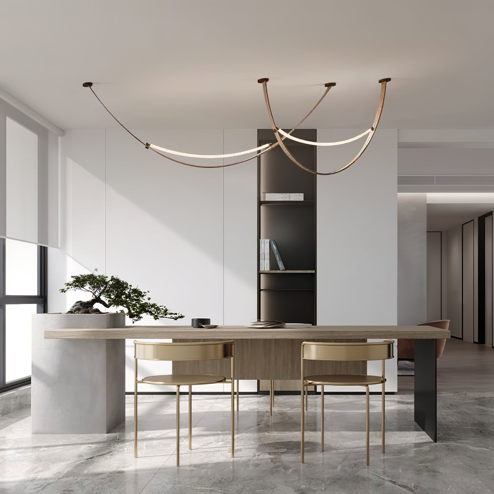 Belt Pendant Lamp | Leather & Acrylic | Black or Brown, Adjustable Length