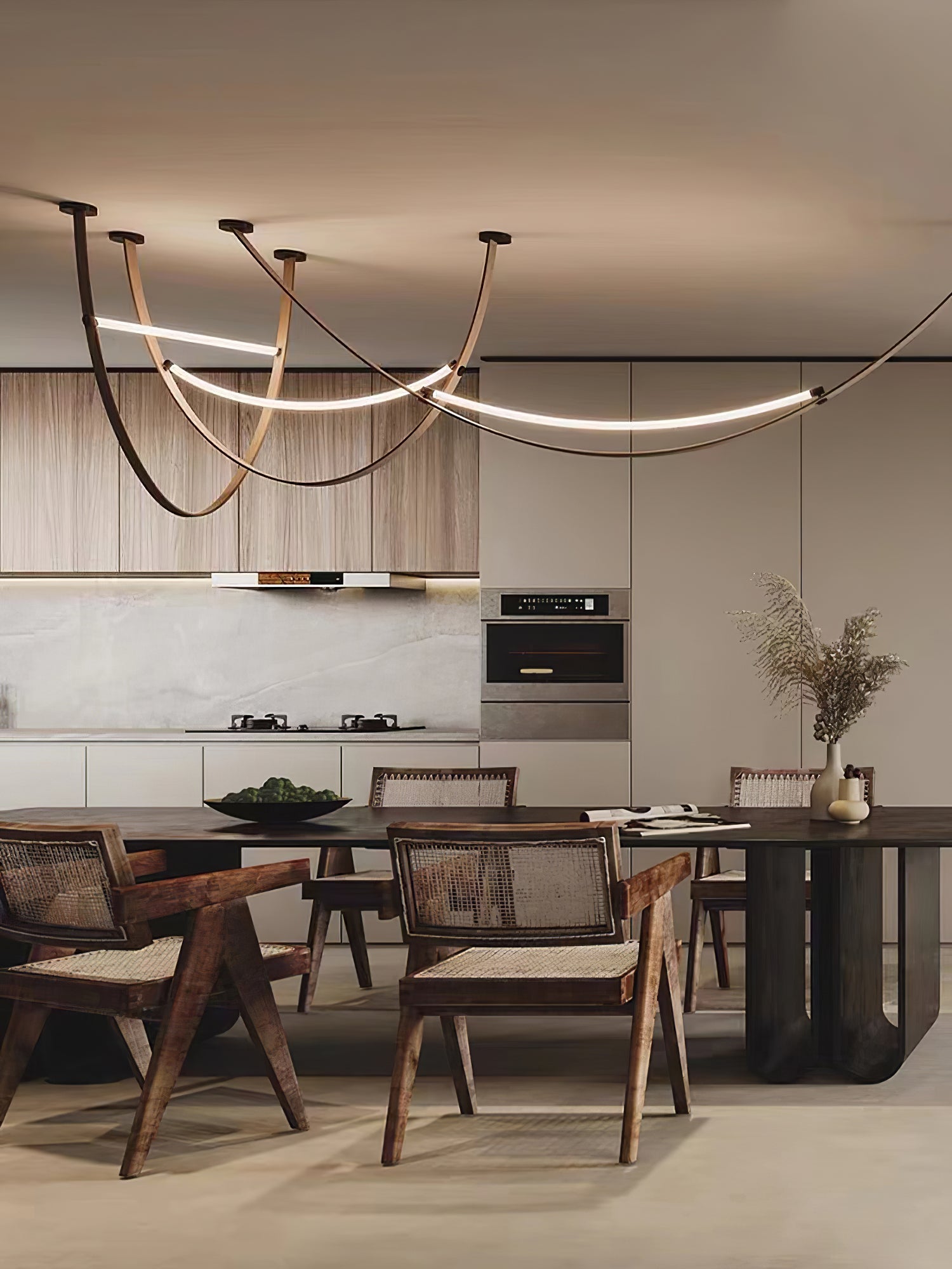 Belt Pendant Lamp | Leather & Acrylic | Black or Brown, Adjustable Length