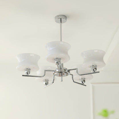 Belue Chandelier | Vintage Gold Metal & Glass | 3 or 5 Heads