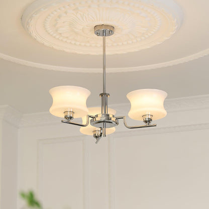 Belue Chandelier | Vintage Gold Metal & Glass | 3 or 5 Heads