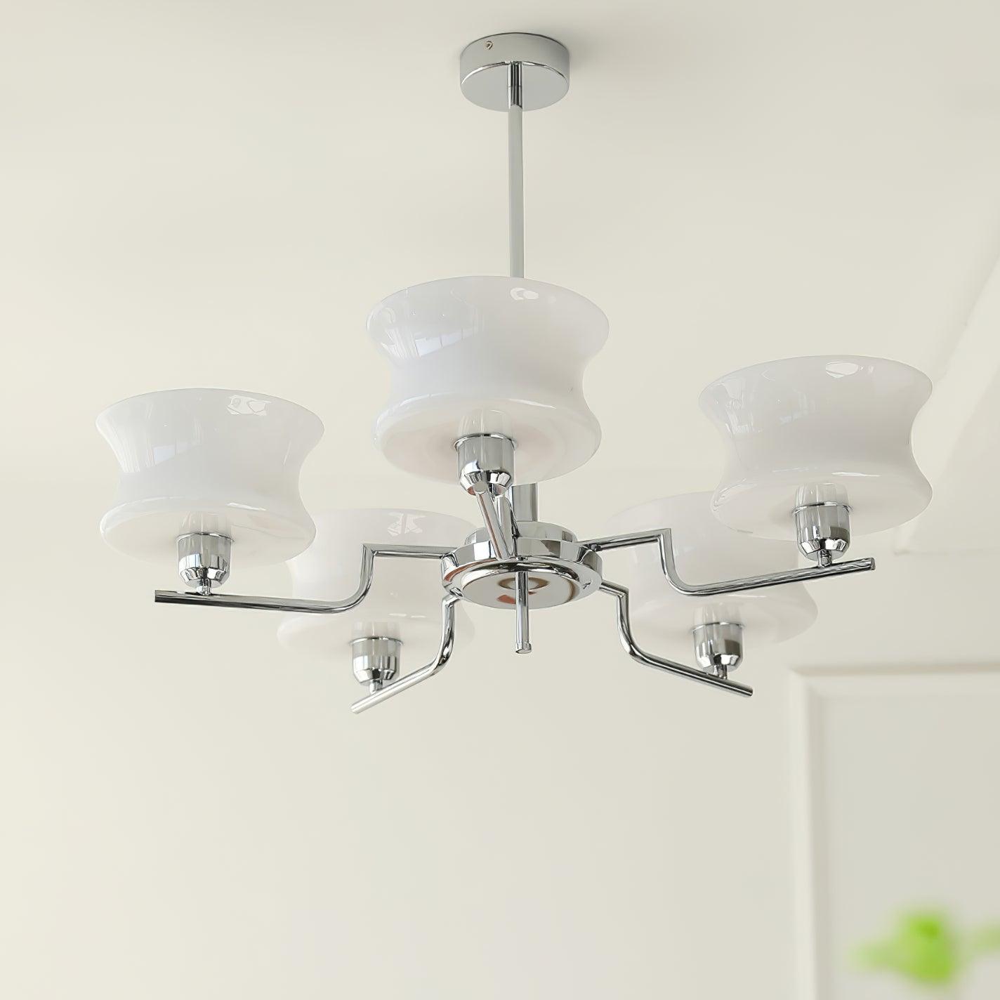 Belue Chandelier | Vintage Gold Metal & Glass | 3 or 5 Heads