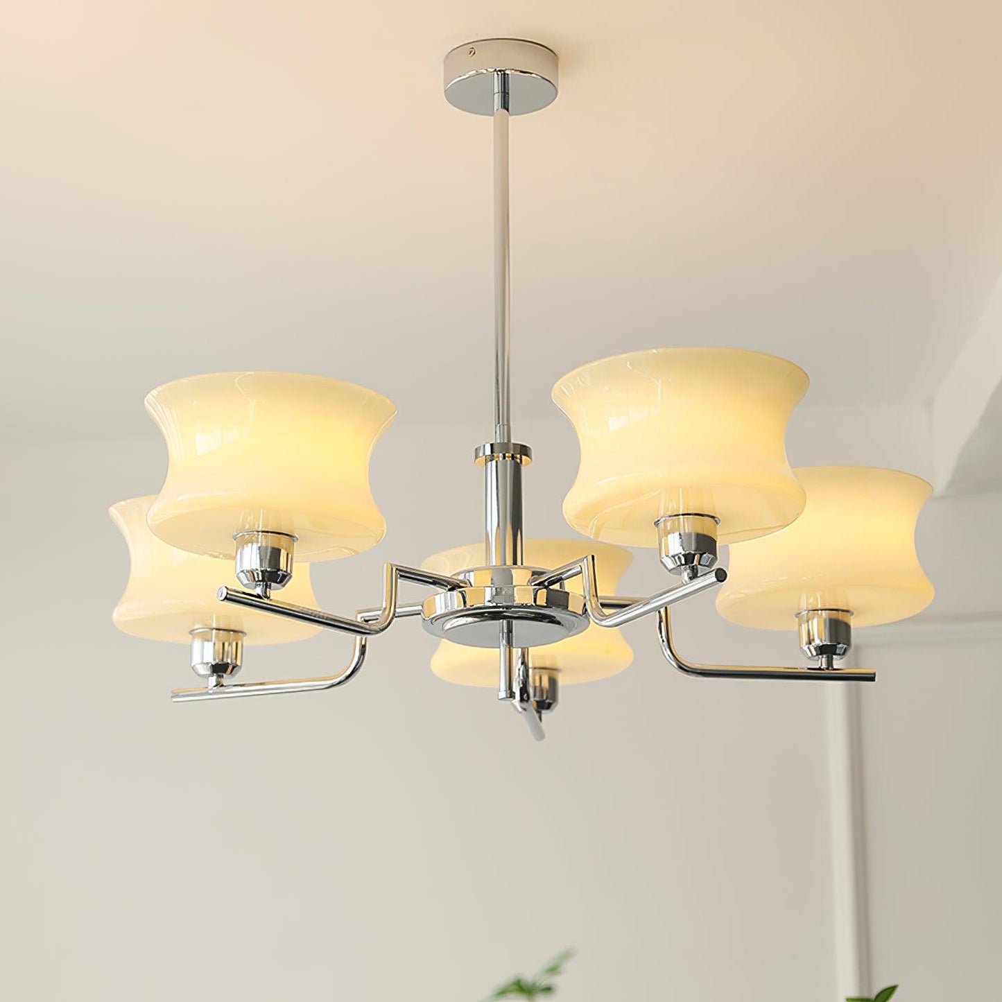 Belue Chandelier | Vintage Gold Metal & Glass | 3 or 5 Heads