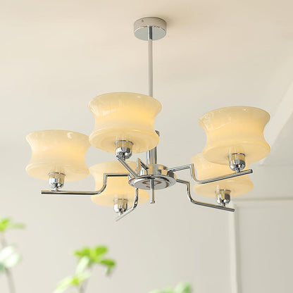 Belue Chandelier | Vintage Gold Metal & Glass | 3 or 5 Heads