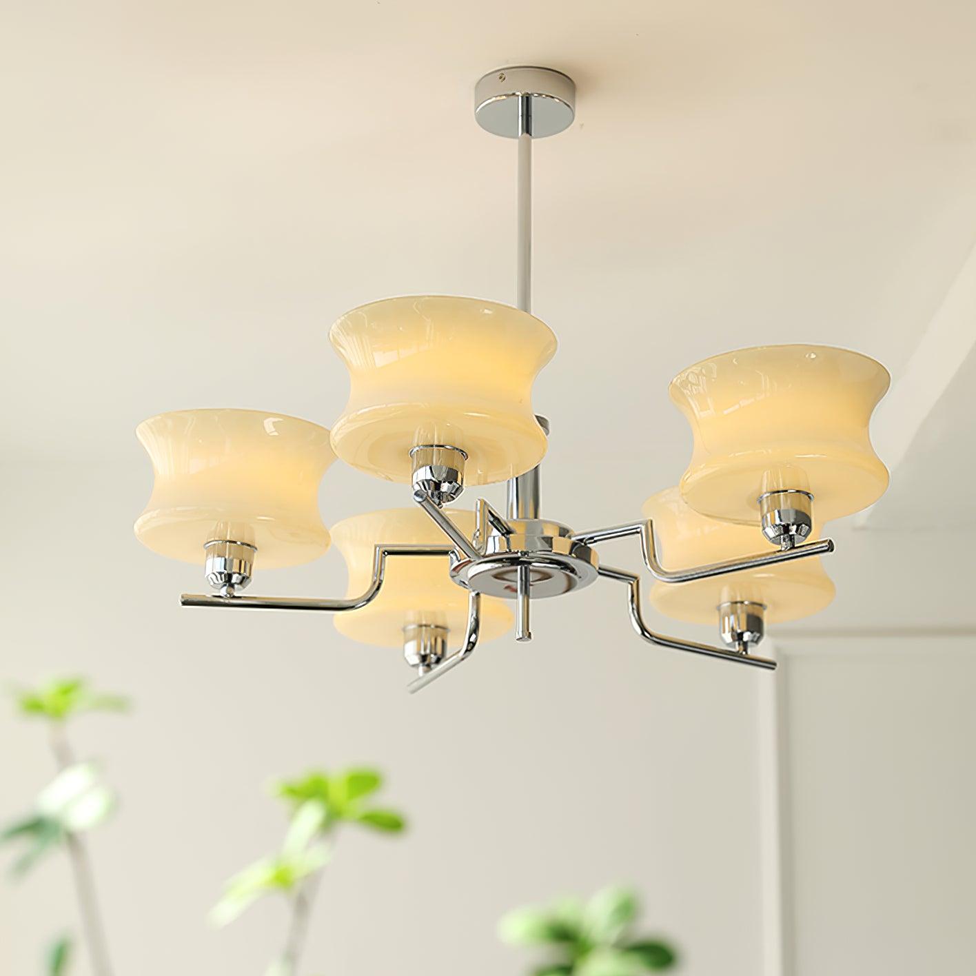 Belue Chandelier | Vintage Gold Metal & Glass | 3 or 5 Heads