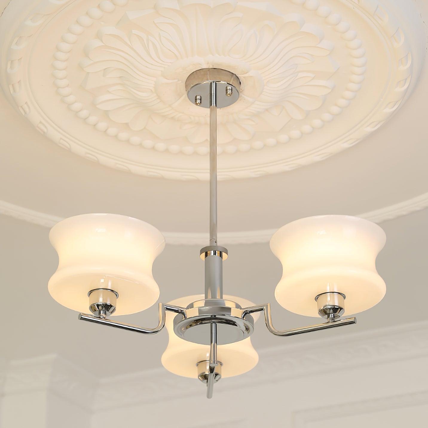 Belue Chandelier | Vintage Gold Metal & Glass | 3 or 5 Heads