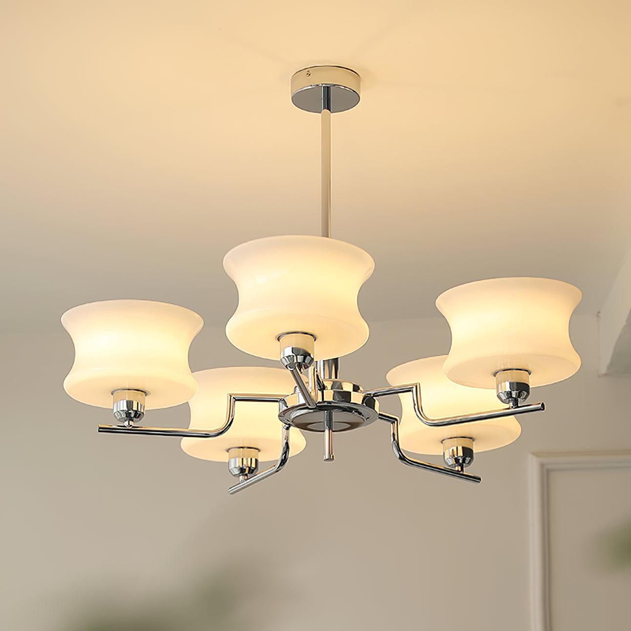 Belue Chandelier | Vintage Gold Metal & Glass | 3 or 5 Heads