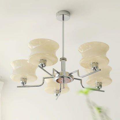 Belue Chandelier | Vintage Gold Metal & Glass | 3 or 5 Heads