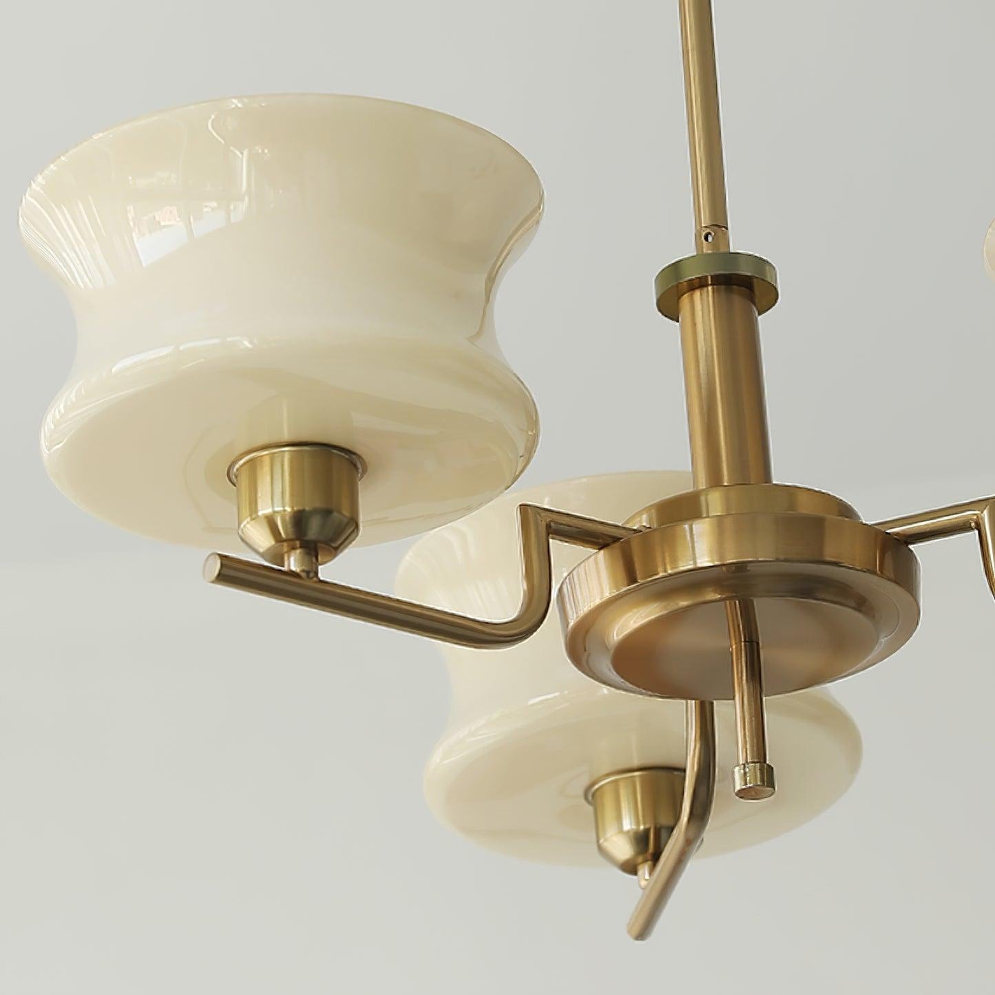Belue Chandelier | Vintage Gold Metal & Glass | 3 or 5 Heads