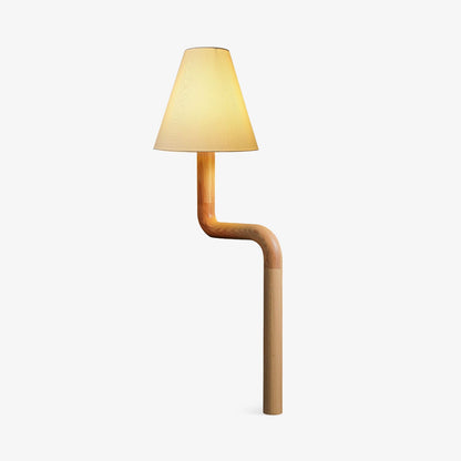 Bend Wood Table Lamp | Wood, Metal, Fabric | White Shade