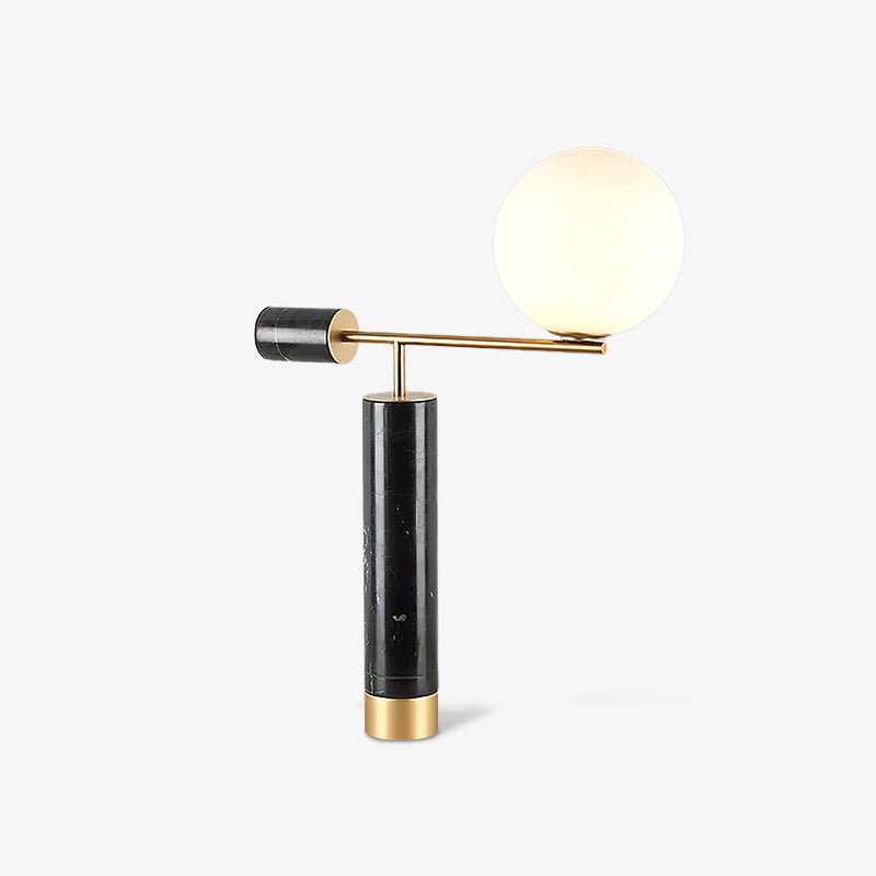 Bendik Ceramic Desk Lamp | Metal, Glass, Marble | Black+Gold, White+Gold