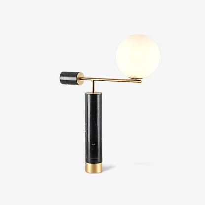 Bendik Ceramic Desk Lamp | Metal, Glass, Marble | Black+Gold, White+Gold