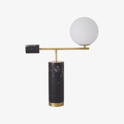 Bendik Ceramic Desk Lamp | Metal, Glass, Marble | Black+Gold, White+Gold