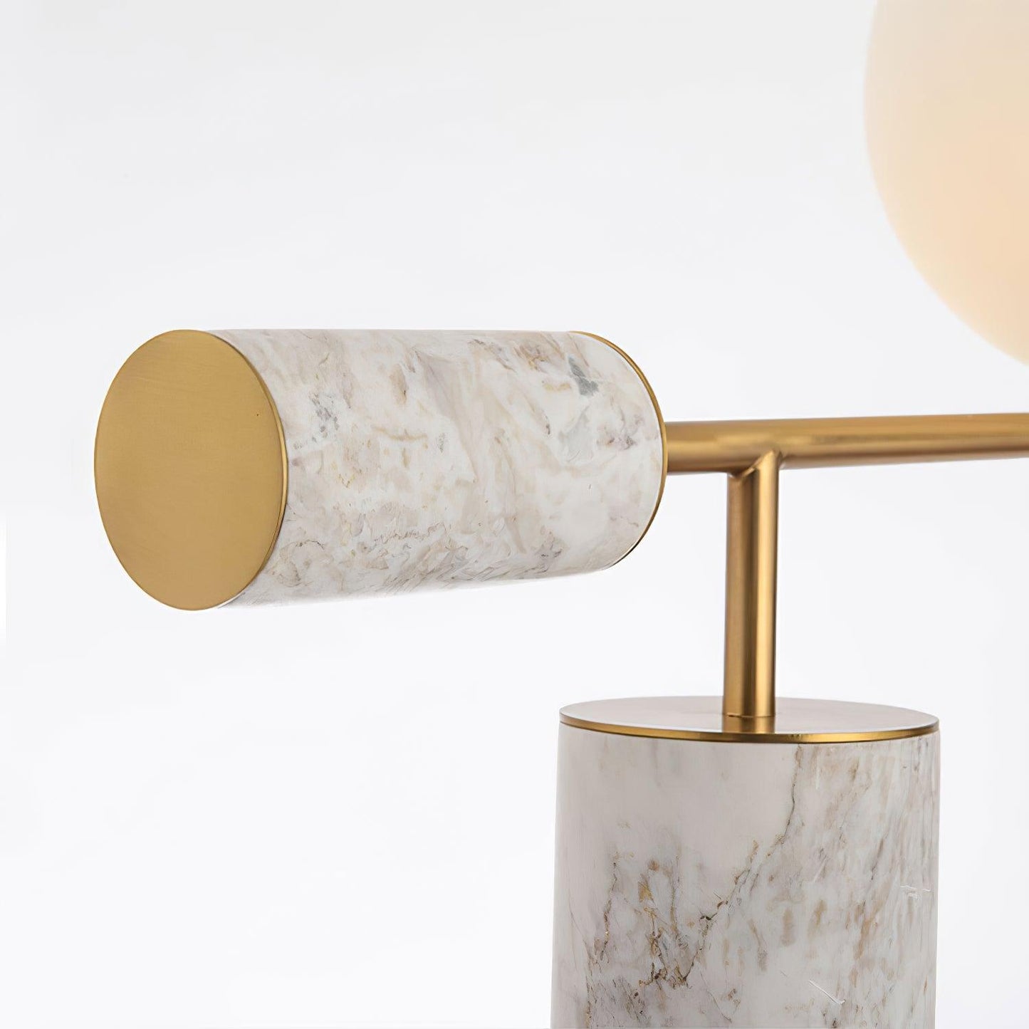 Bendik Ceramic Desk Lamp | Metal, Glass, Marble | Black+Gold, White+Gold