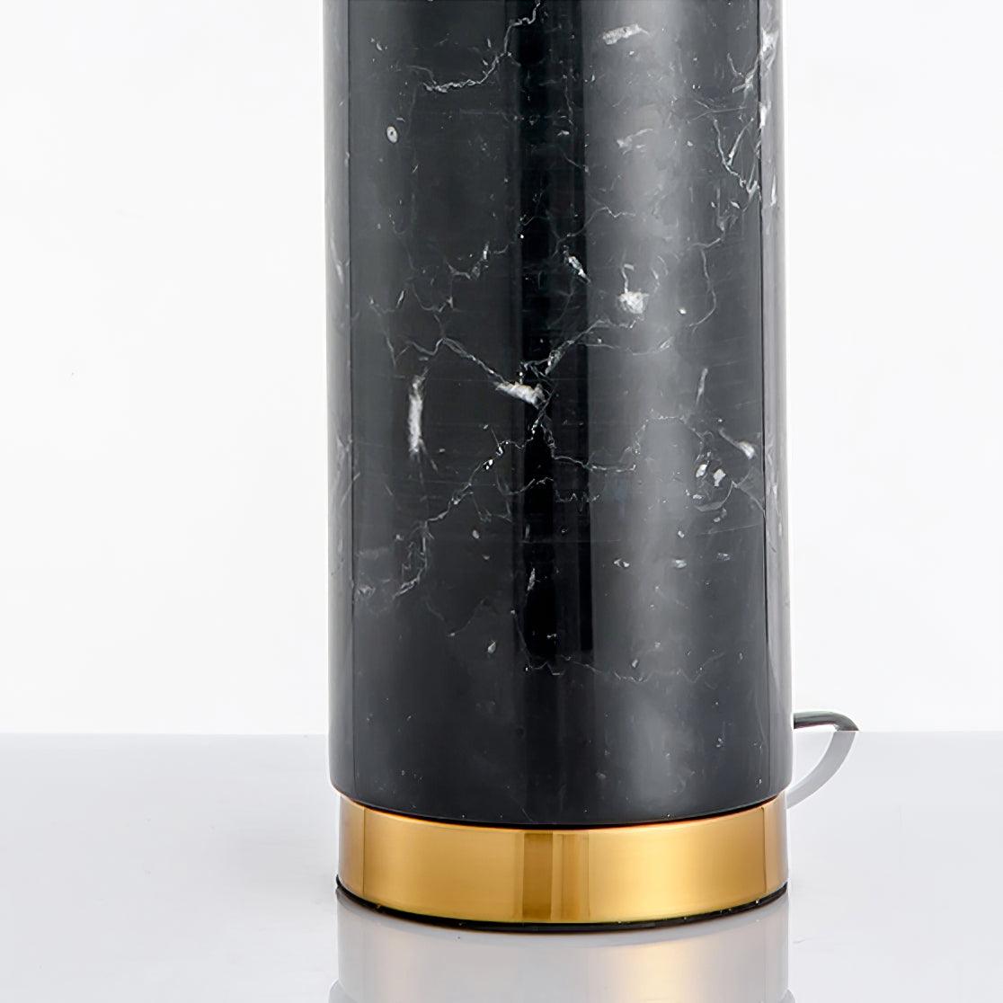 Bendik Ceramic Desk Lamp | Metal, Glass, Marble | Black+Gold, White+Gold