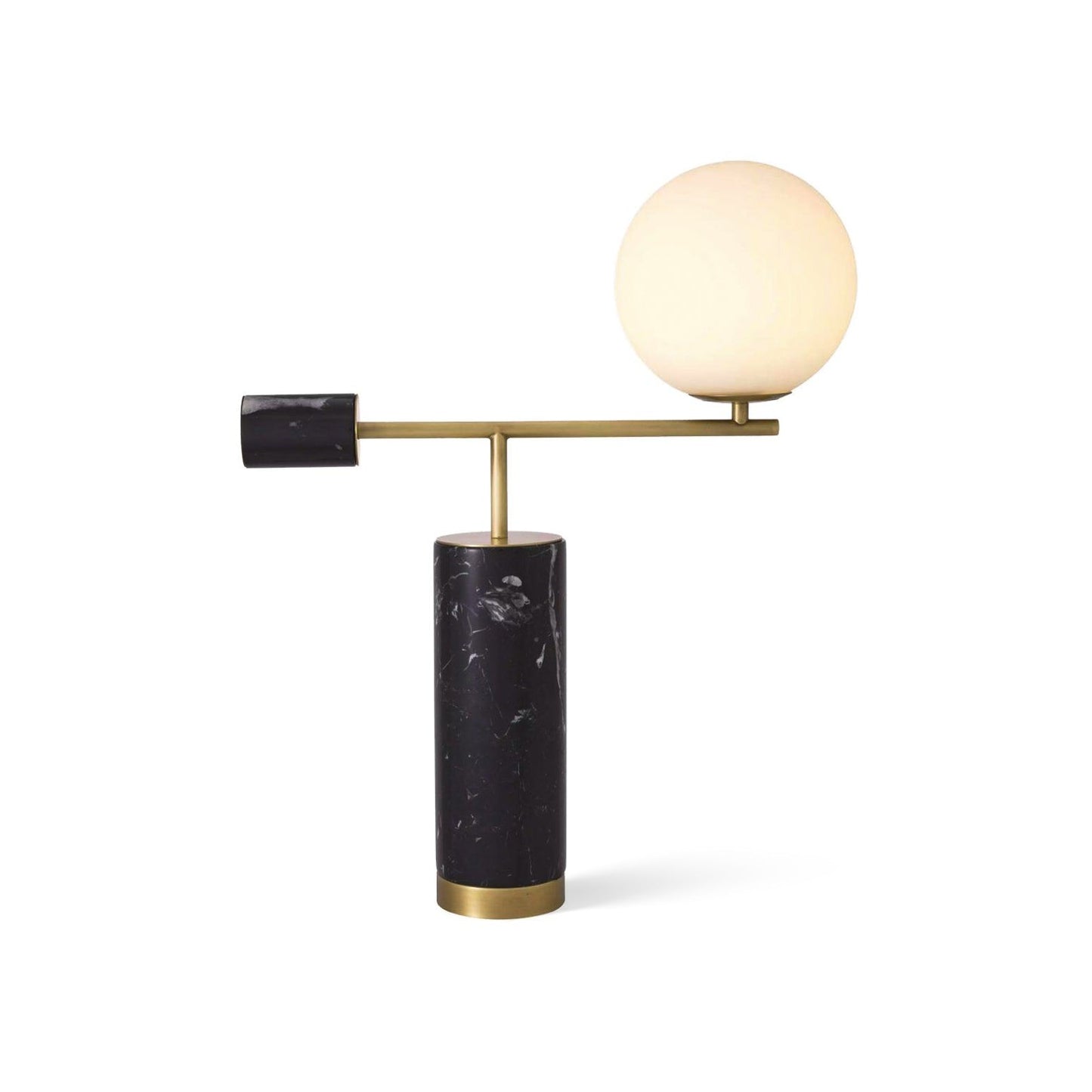 Bendik Ceramic Desk Lamp | Metal, Glass, Marble | Black+Gold, White+Gold