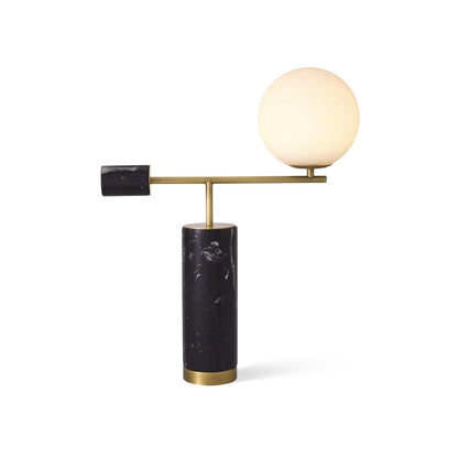 Bendik Ceramic Desk Lamp | Metal, Glass, Marble | Black+Gold, White+Gold