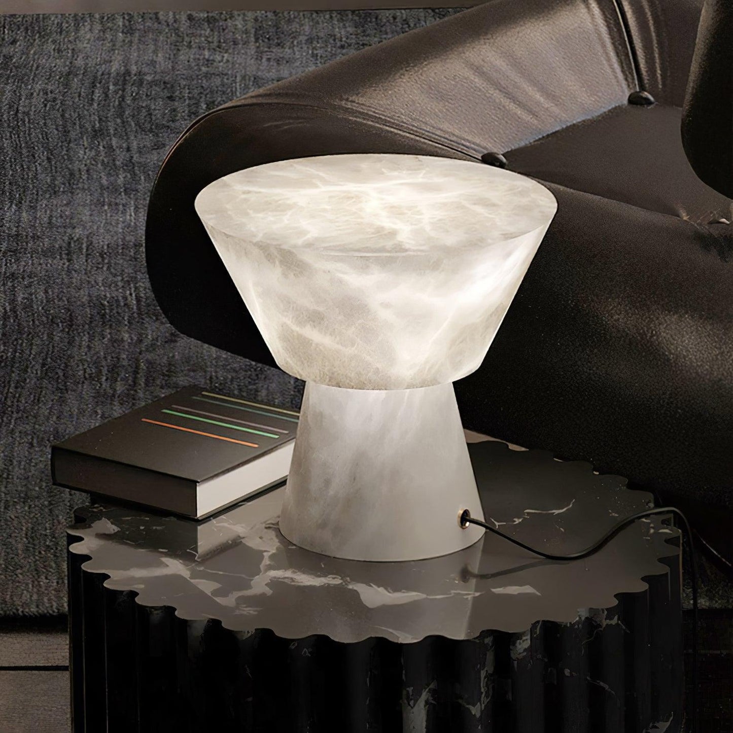 Beta Marble Table Lamp | Brass & Marble | White