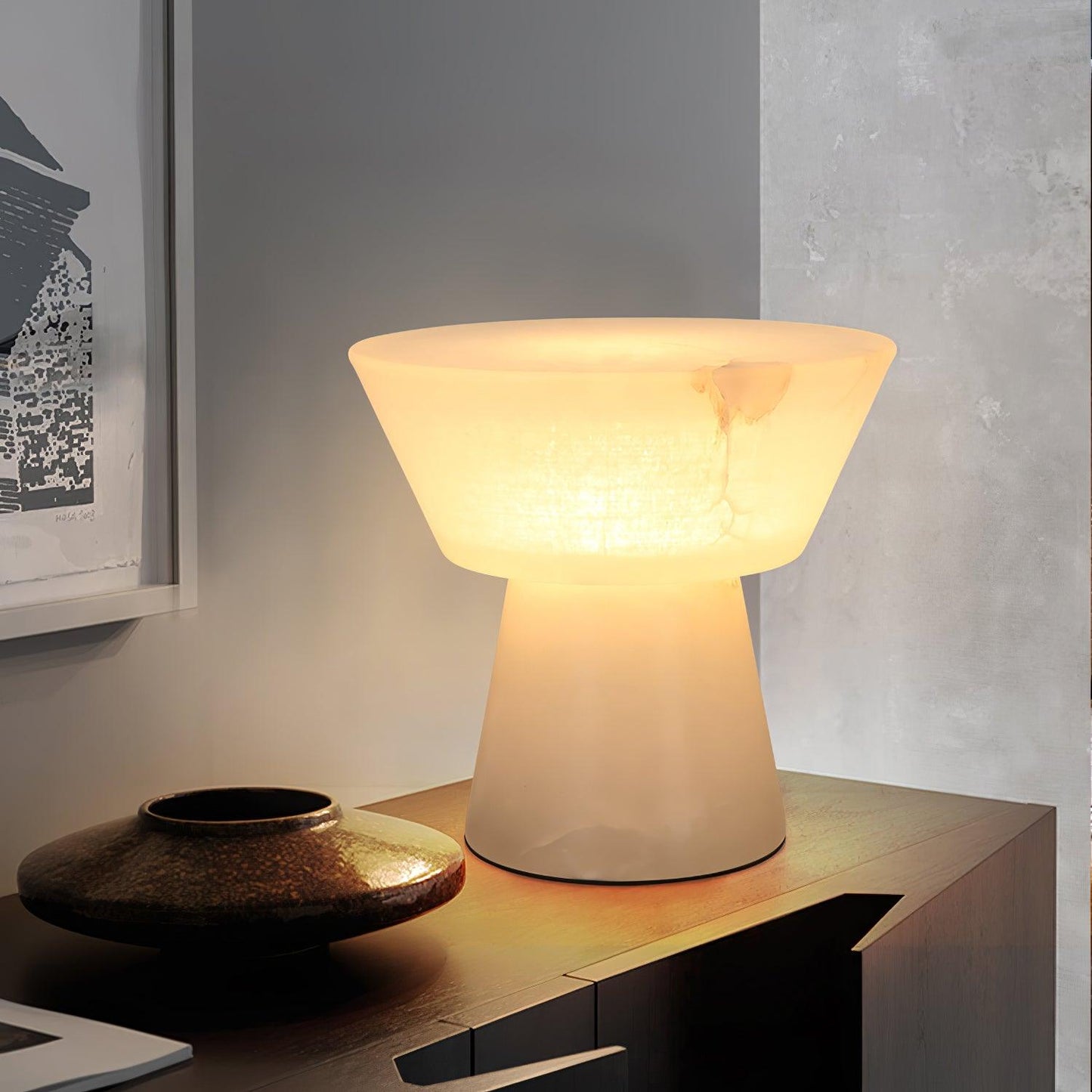 Beta Marble Table Lamp | Brass & Marble | White