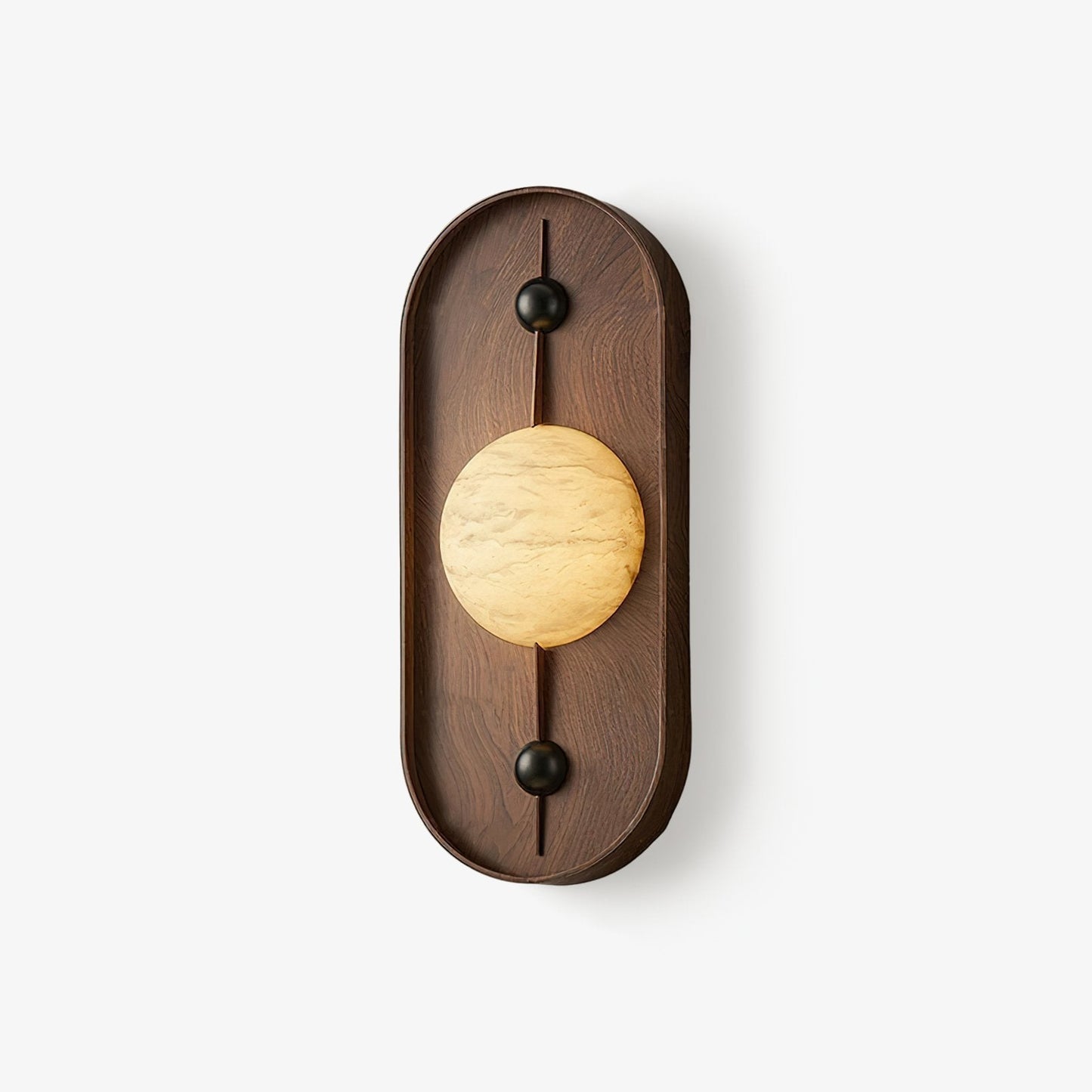 Bezel Wall Lamp | Alabaster & Metal | Walnut Color