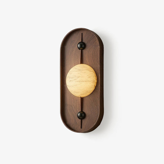Bezel Wall Lamp | Alabaster & Metal | Walnut Color