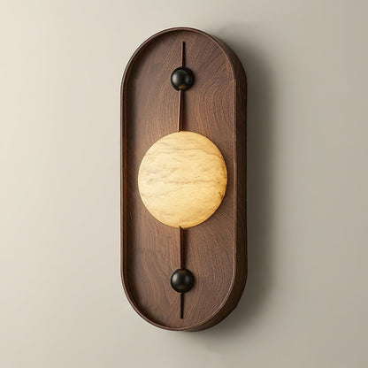 Bezel Wall Lamp | Alabaster & Metal | Walnut Color