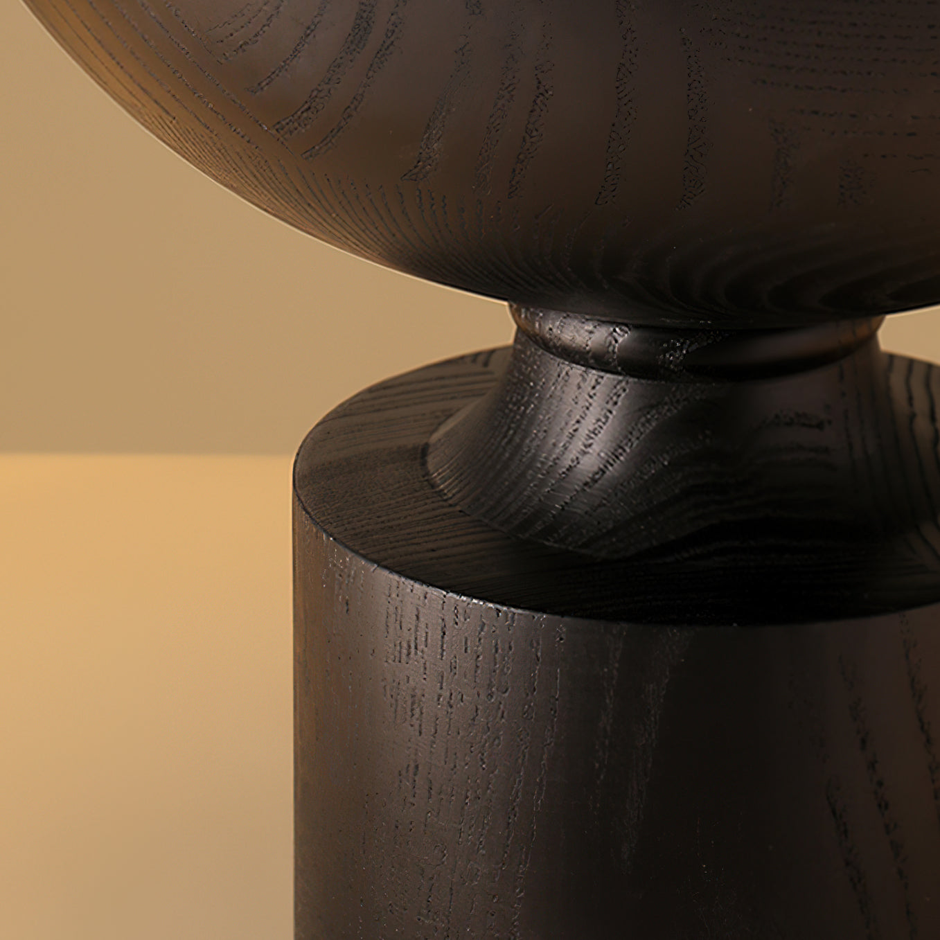Bhaskara Table Lamp | Solid Wood Base & Fabric Shade | Walnut & White