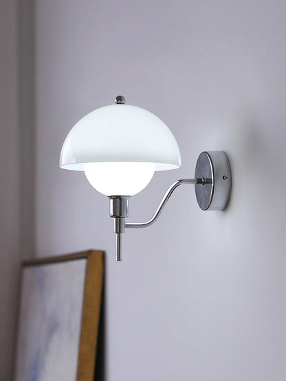 Bidle Wall Light | Chrome Metal | White Shade