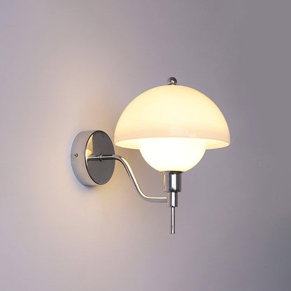 Bidle Wall Light | Chrome Metal | White Shade
