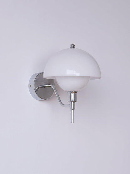 Bidle Wall Light | Chrome Metal | White Shade