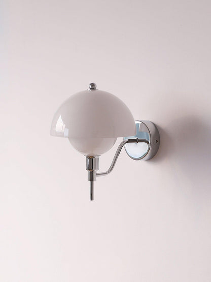 Bidle Wall Light | Chrome Metal | White Shade