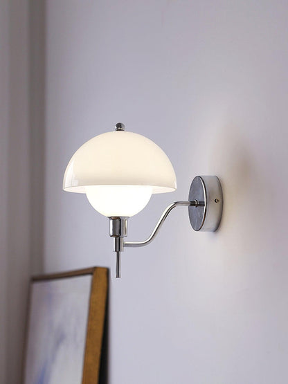 Bidle Wall Light | Chrome Metal | White Shade