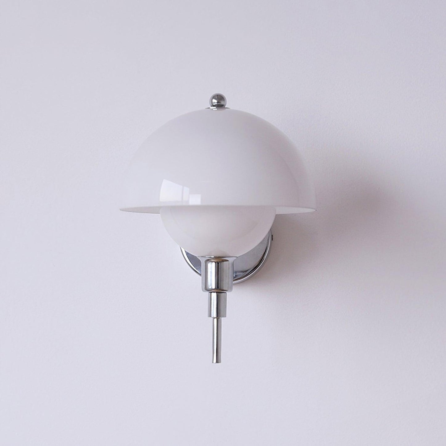 Bidle Wall Light | Chrome Metal | White Shade