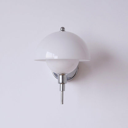 Bidle Wall Light | Chrome Metal | White Shade