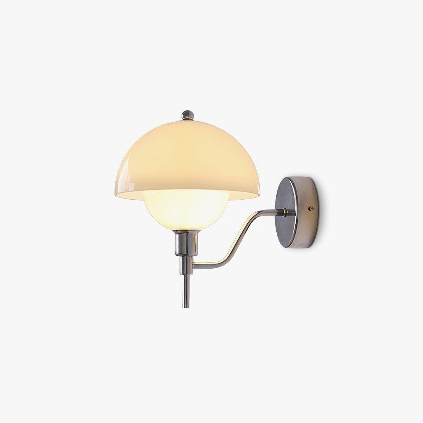 Bidle Wall Light | Chrome Metal | White Shade