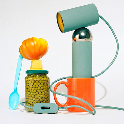 Bilboquet Table Lamp | Metal & Plastic | Red, Green, Beige