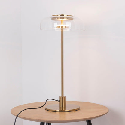 Solara Table Lamp | Brass & Glass | Clear or Grey Shade