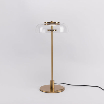 Solara Table Lamp | Brass & Glass | Clear or Grey Shade