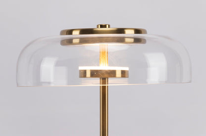 Solara Table Lamp | Brass & Glass | Clear or Grey Shade