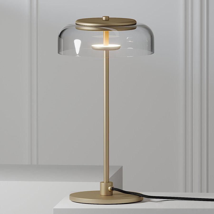 Solara Table Lamp | Brass & Glass | Clear or Grey Shade