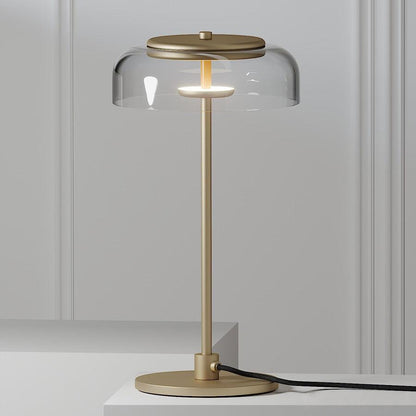 Solara Table Lamp | Brass & Glass | Clear or Grey Shade