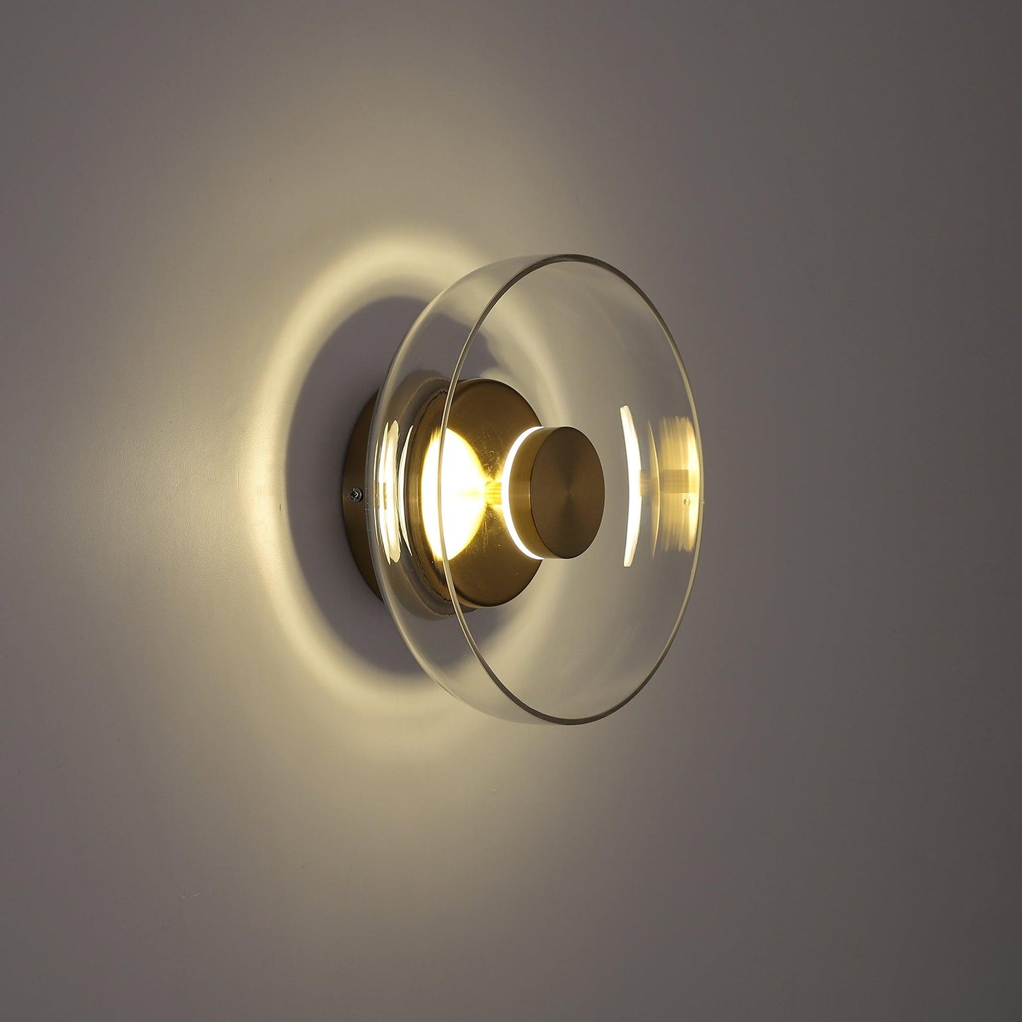 Glimmera Wall Light | Brass & Glass | 10cm Diameter