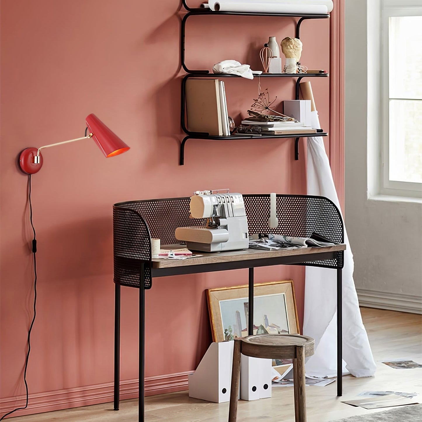 Birdy Wall Lamp | Steel, Aluminum | Gold, Red, Gray, Black