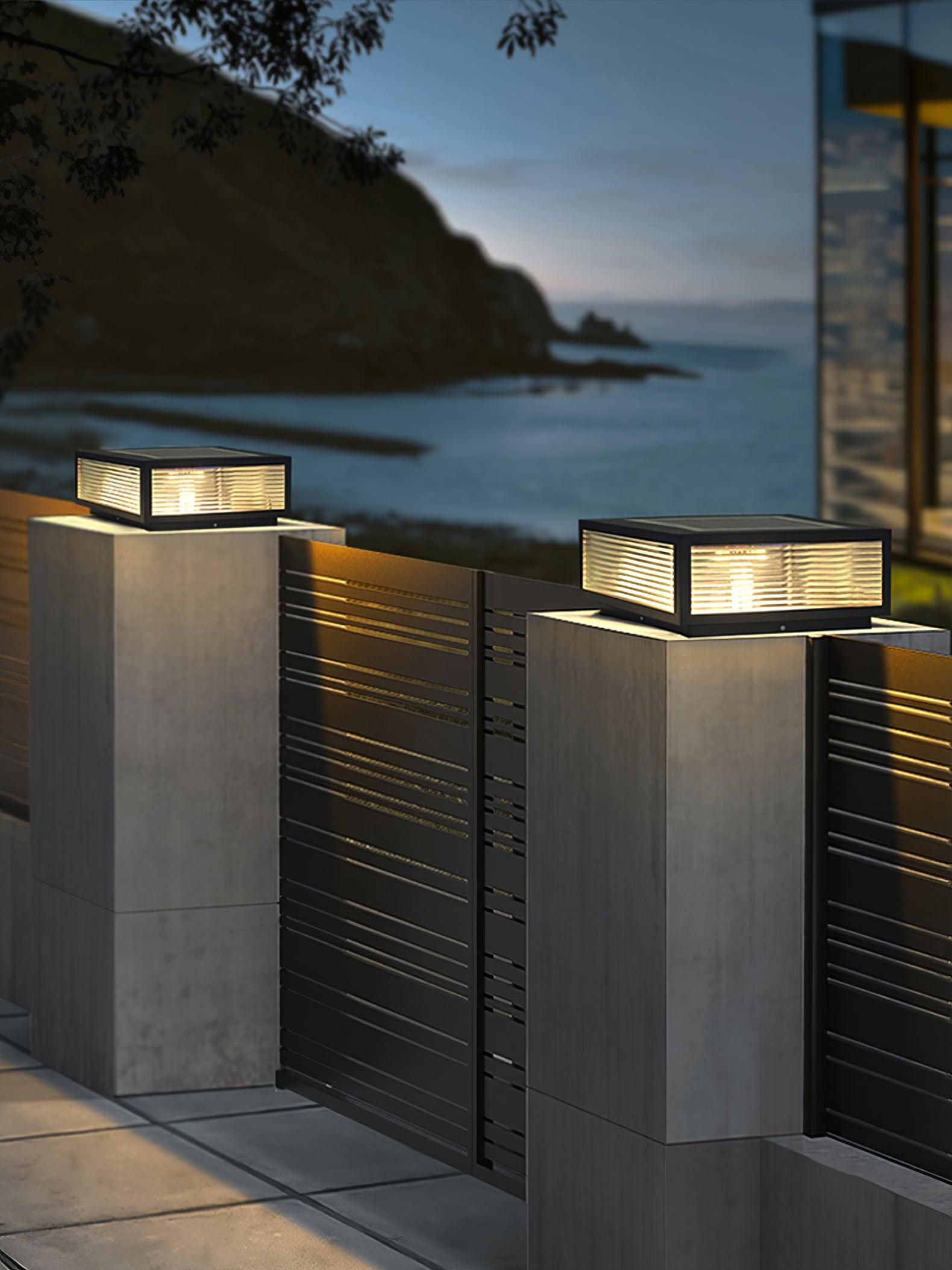 Birillo Garden Outdoor Light | Durable Metal & Glass | Black & Transparent Finish