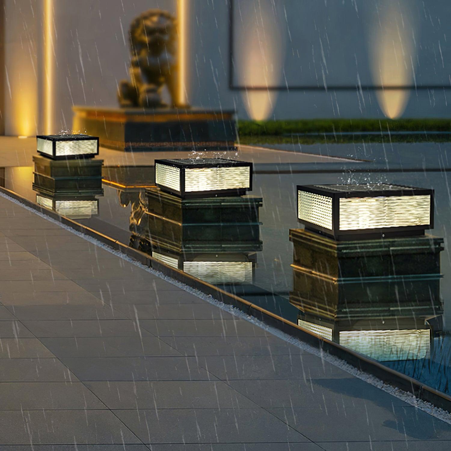 Birillo Garden Outdoor Light | Durable Metal & Glass | Black & Transparent Finish