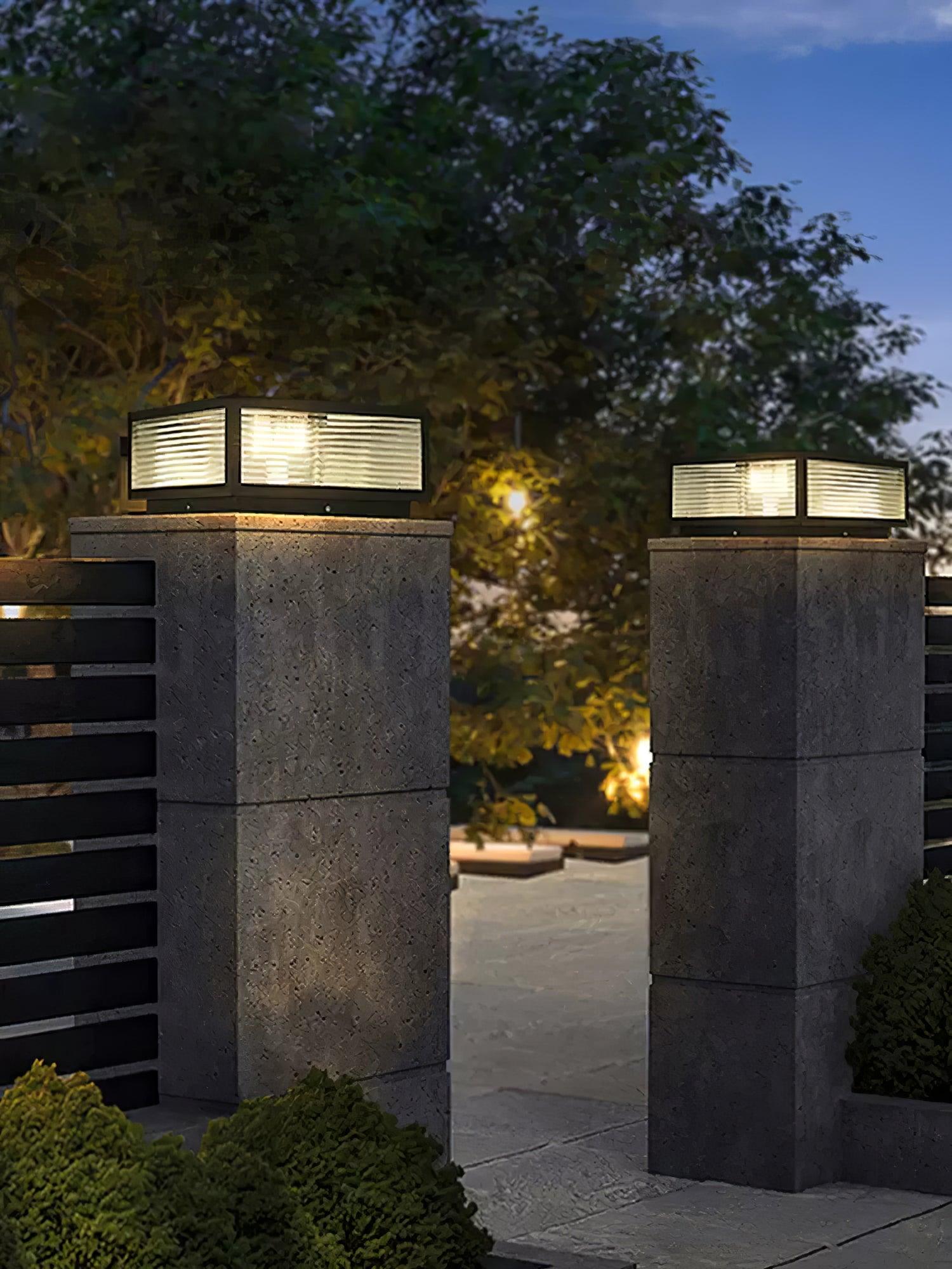 Birillo Garden Outdoor Light | Durable Metal & Glass | Black & Transparent Finish