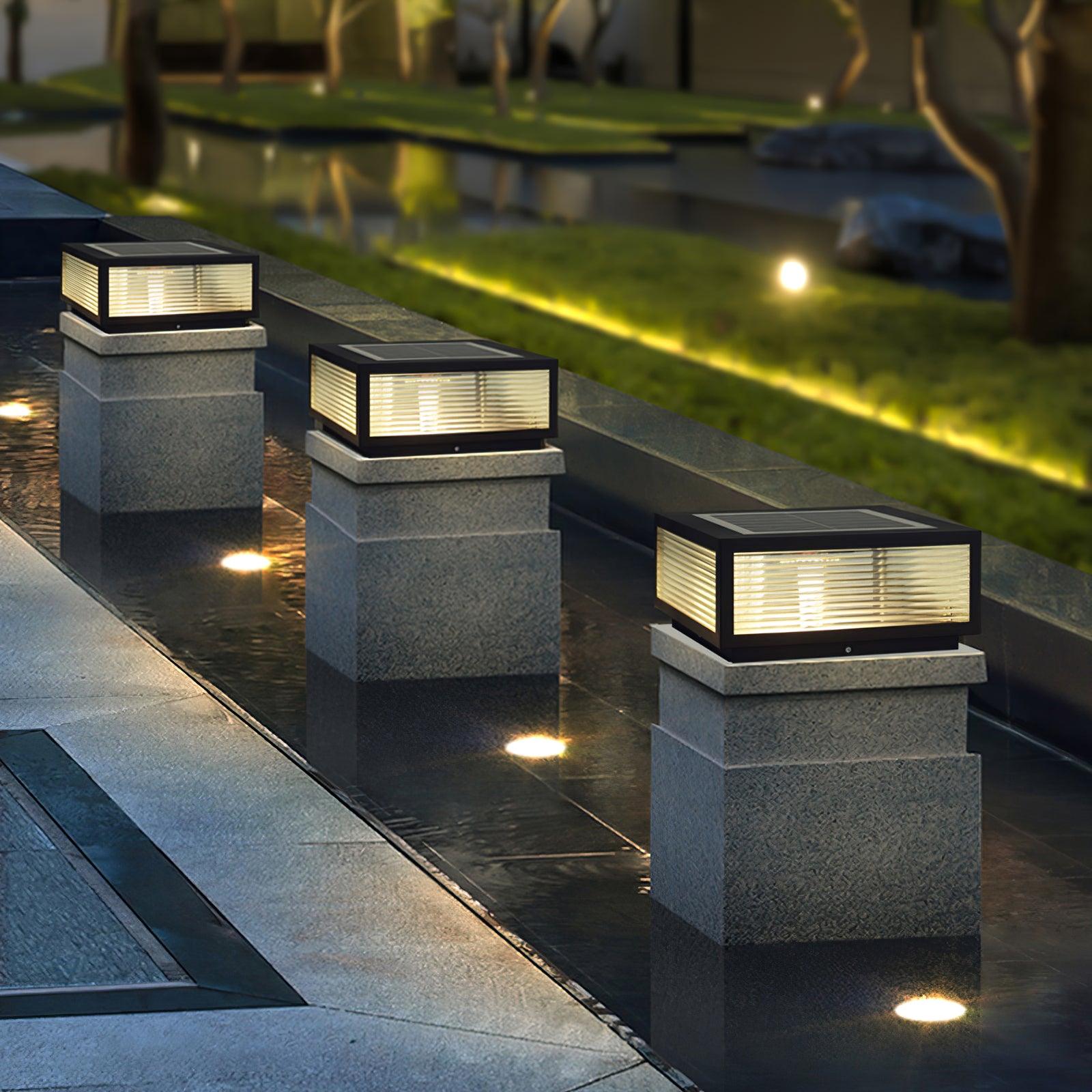 Birillo Garden Outdoor Light | Durable Metal & Glass | Black & Transparent Finish