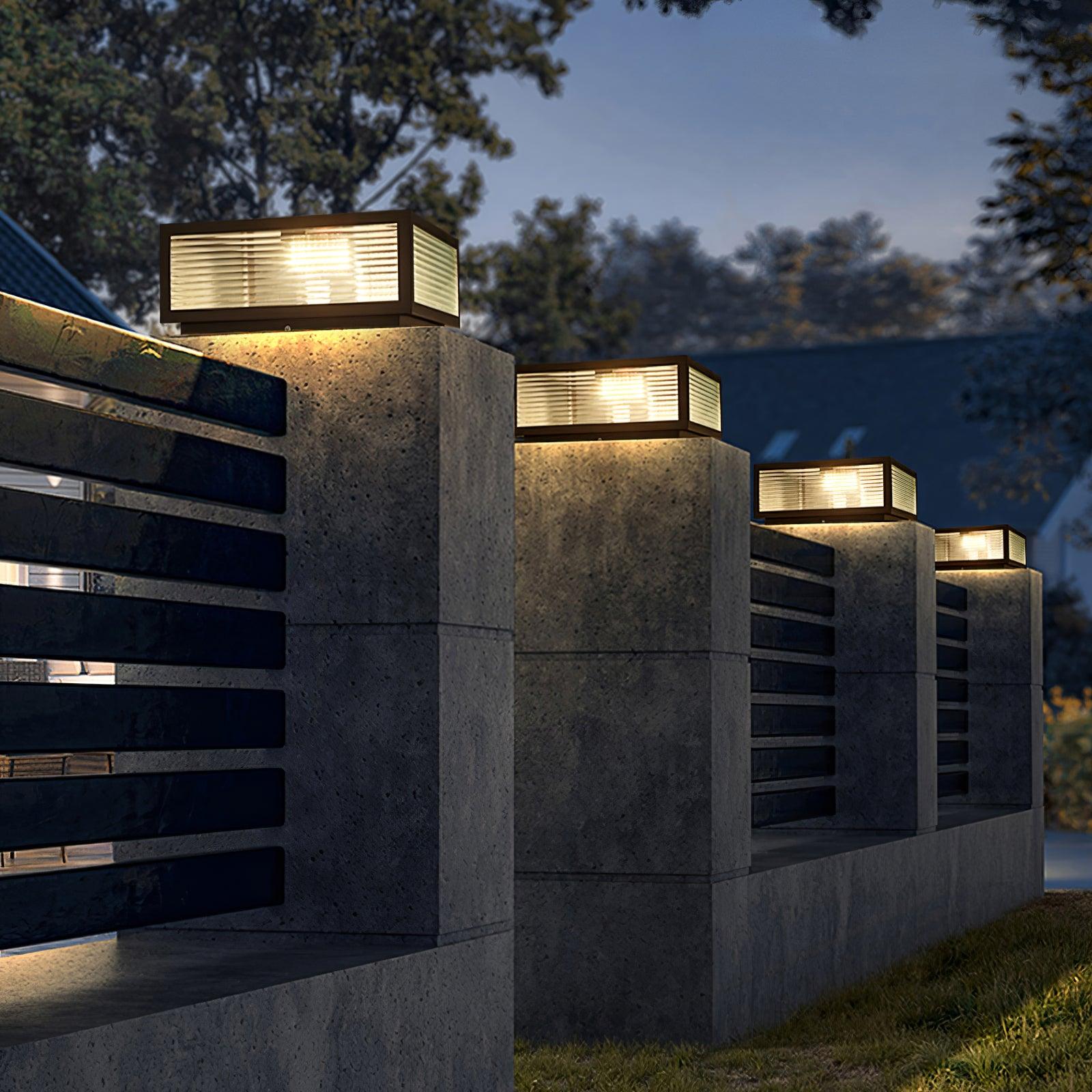 Birillo Garden Outdoor Light | Durable Metal & Glass | Black & Transparent Finish