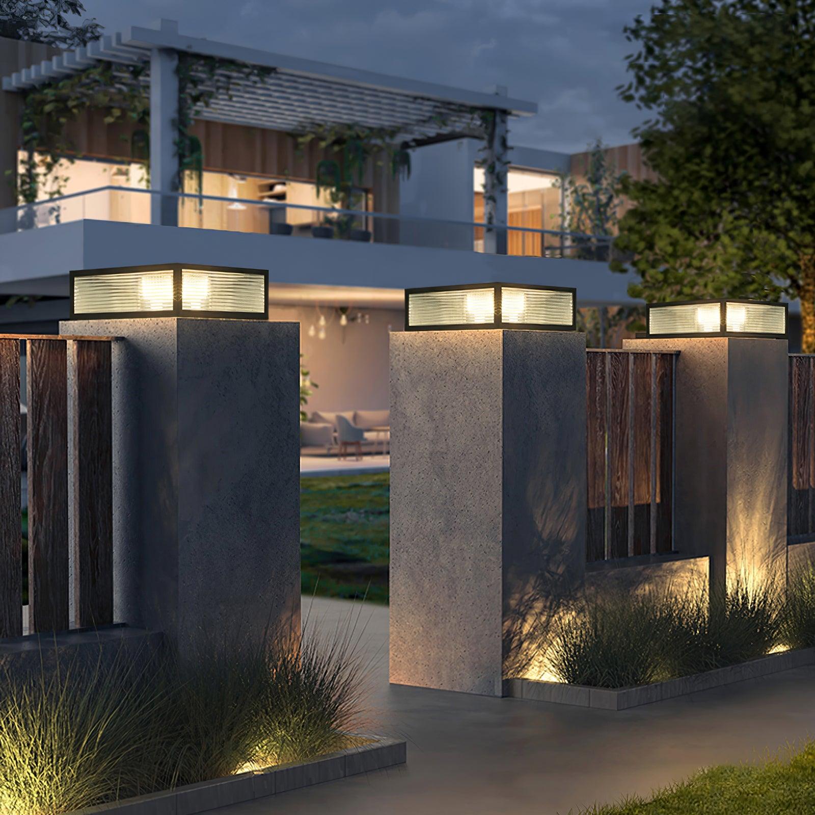Birillo Garden Outdoor Light | Durable Metal & Glass | Black & Transparent Finish