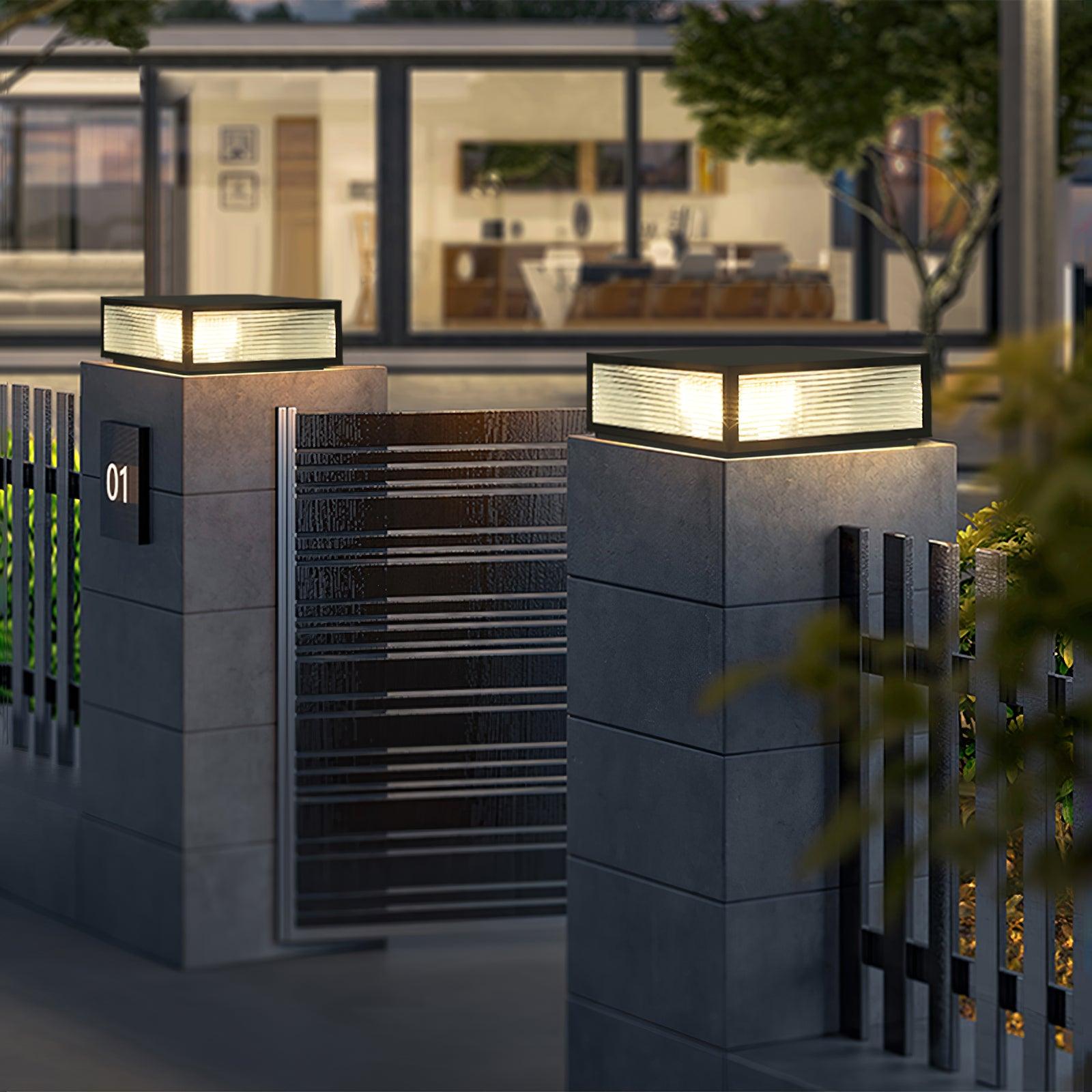 Birillo Garden Outdoor Light | Durable Metal & Glass | Black & Transparent Finish