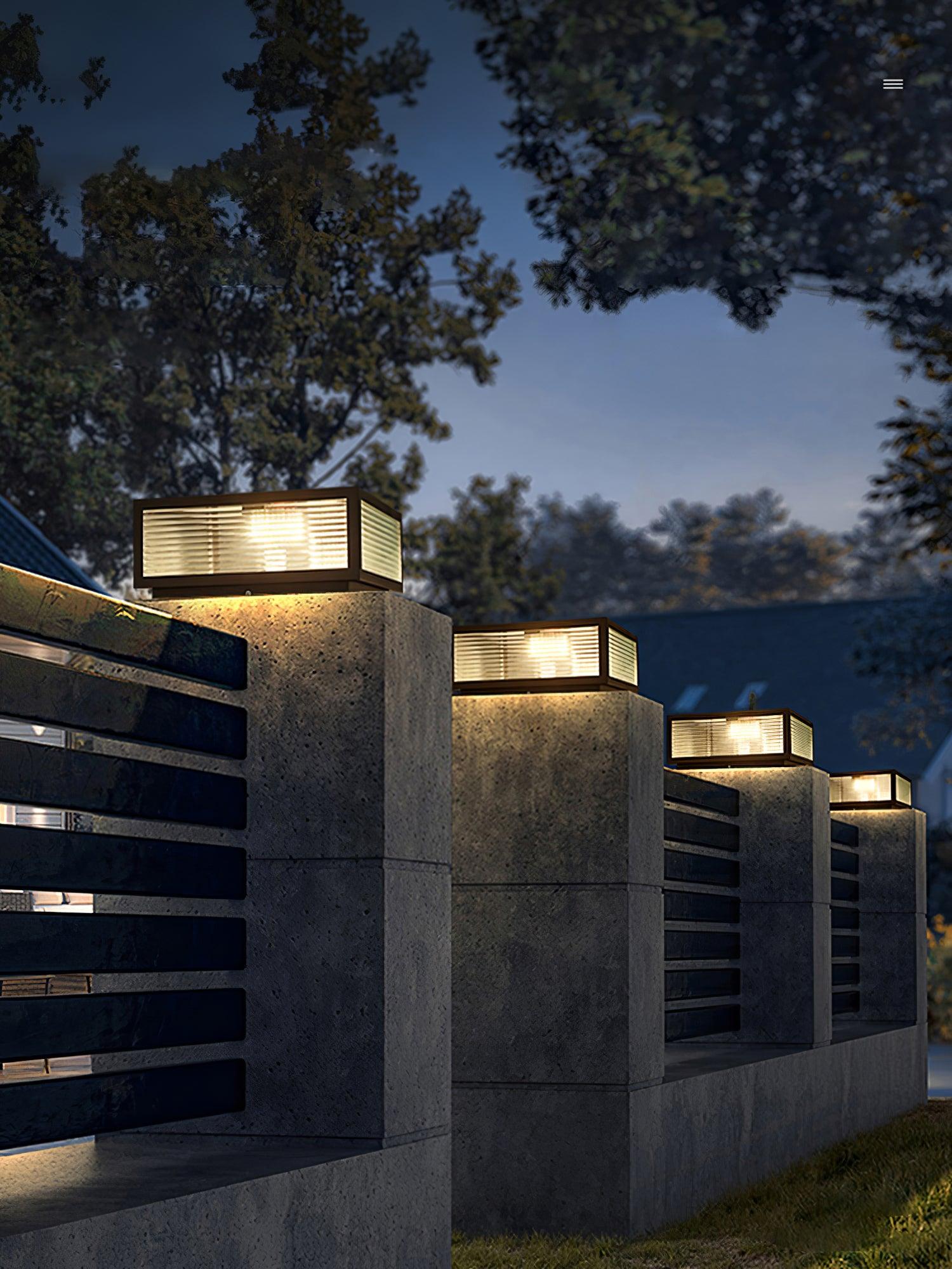 Birillo Garden Outdoor Light | Durable Metal & Glass | Black & Transparent Finish